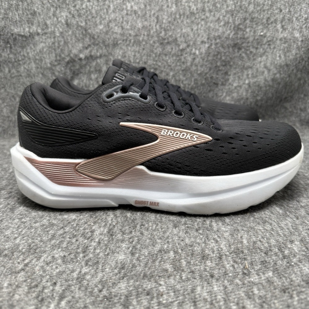 Brooks Ghost Max 3 UK 7 US 9 Wide Womens Black Rose Gold Running Shoes Sneakers